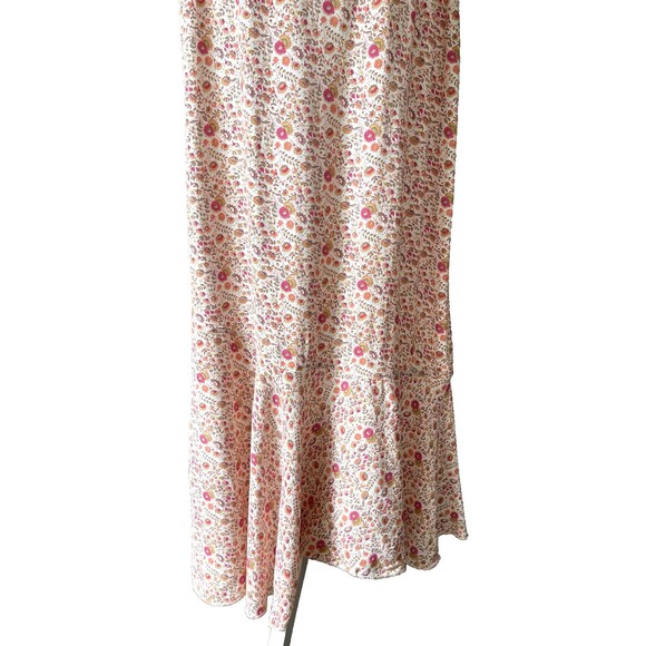 Vintage Y2K Fairy Maxi Skirt M Floral Prairie Cottage Boho Asymmetric Ruffle Hem - Picture 7 of 14